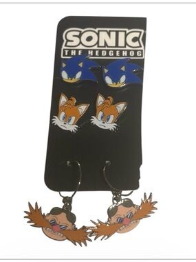 Sonic the Hedgehog Kids Earrings & Stud Set - Blue, Orange